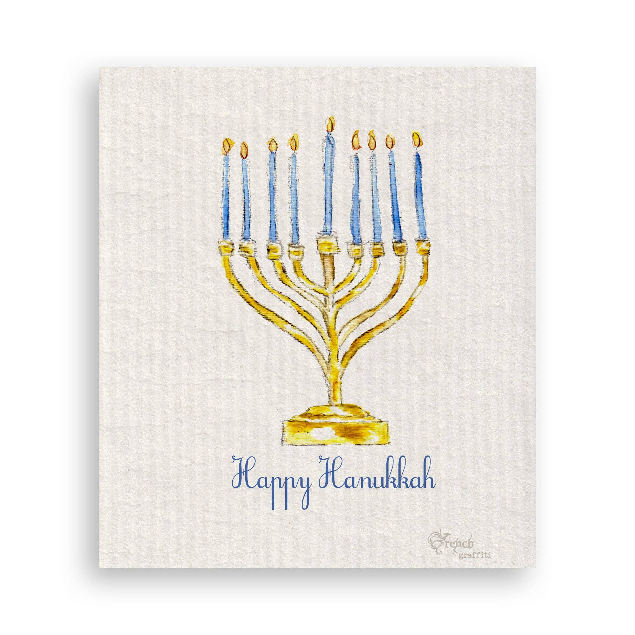 French Graffiti - Vente Torchons - Menorah avec Happy Hanukkah16