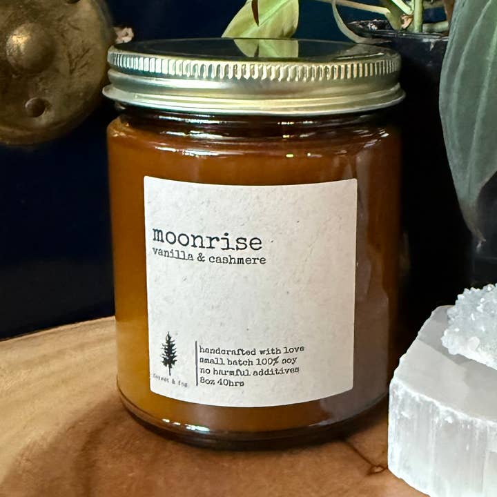 8 oz håndhældt soja lille batch stearinlys-måneopgang for engroshandel hos forest & fog