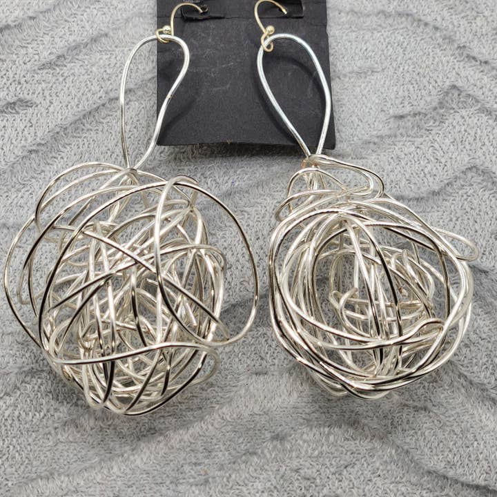 Zilveren knoop oorbellen voor wholesale door MadelynRylie