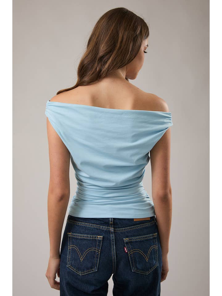 LE LIS - Wholesale Blouse - Women's - OFF THE SHOULDER TOP WITH RUCHING9