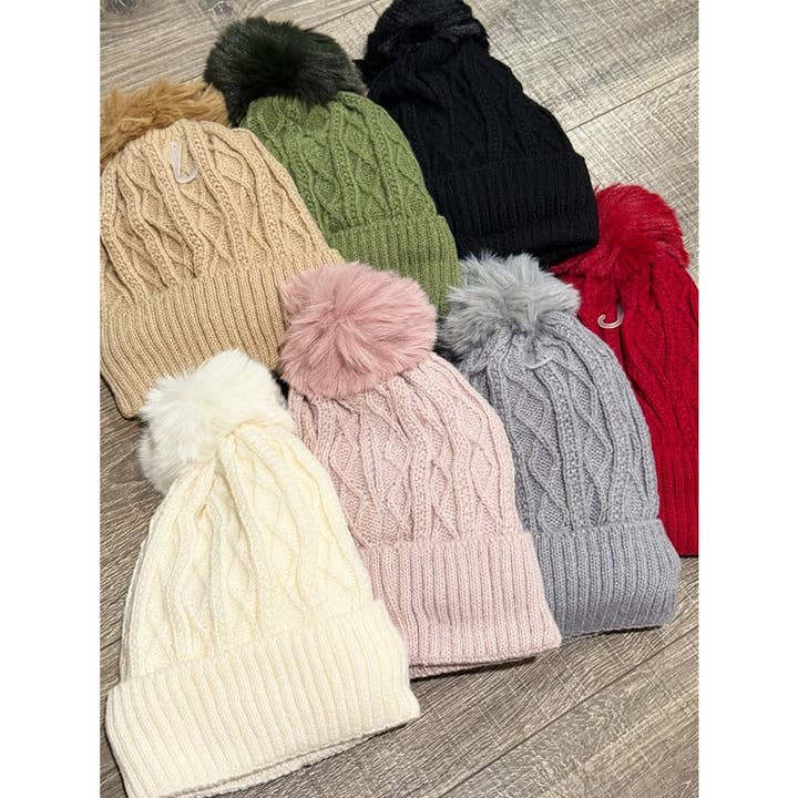 MIX COLOR Cozy weather Thin Cable Knit Beanie for wholesale on Faire