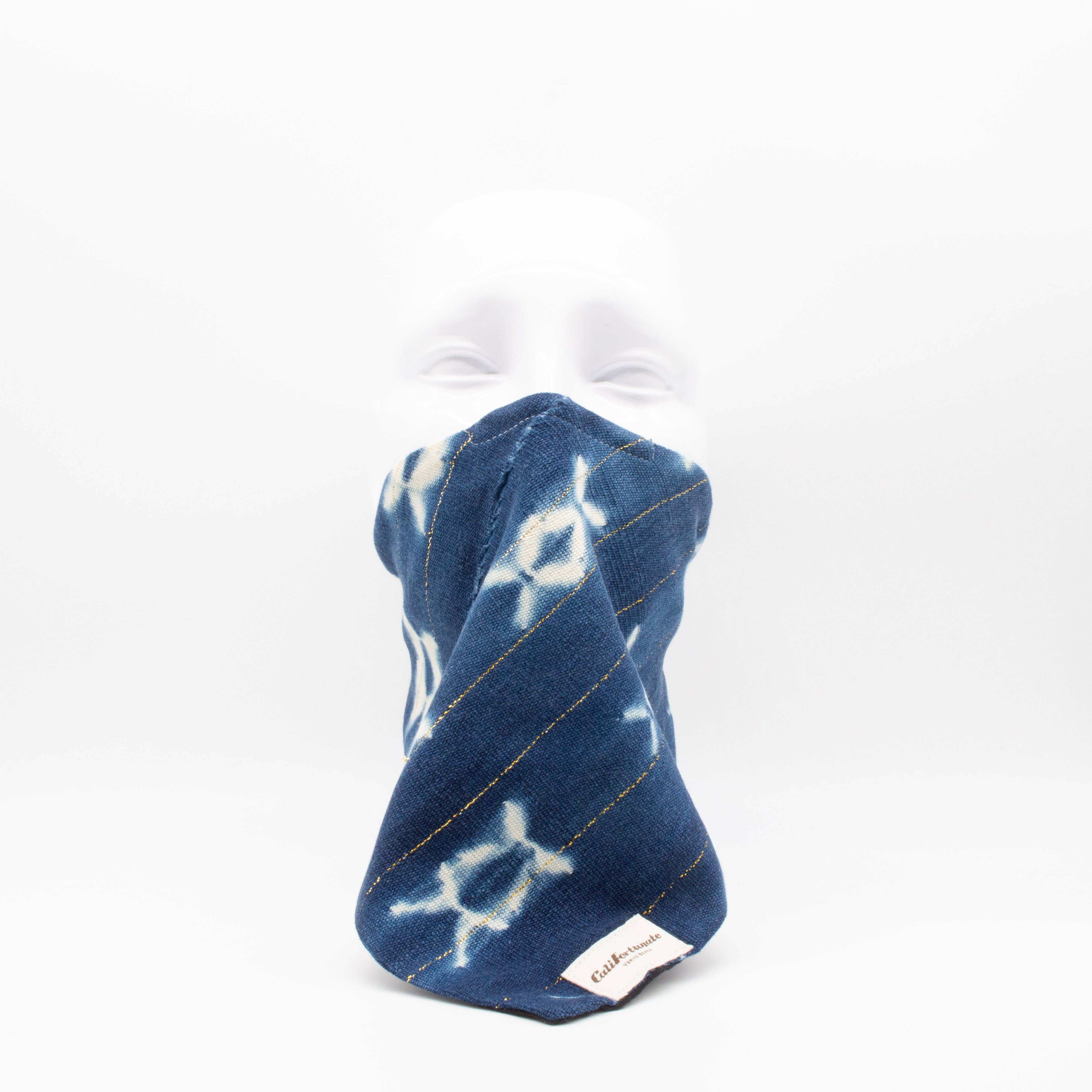 MASKDANNA INDIGO GOUDEN STREEP voor wholesale door Maskdanna by Califortunate