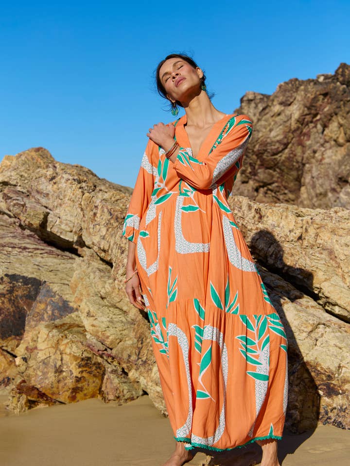 Orange Penny Maxi Tulum for wholesale on Faire0