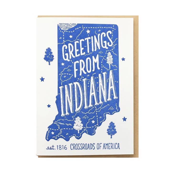 Biglietto di auguri Indiana per la vendita all'ingrosso da parte di Noteworthy Paper & Press