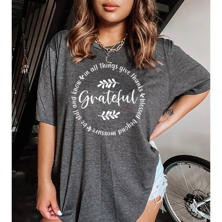 GRATEFUL Plus Graphic Short sleeve T-Shirt for wholesale by Shamaim