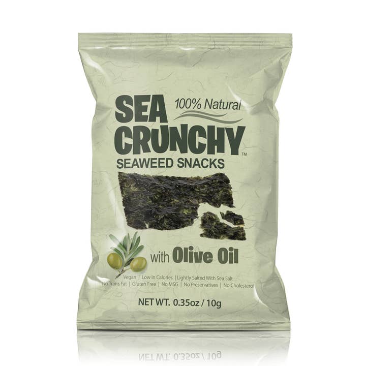 SEAWEED MARKET - Wholesale Puffed Snack - Sea Crunchy Seaweed Snacks with Olive Oil 10g x 12pcs