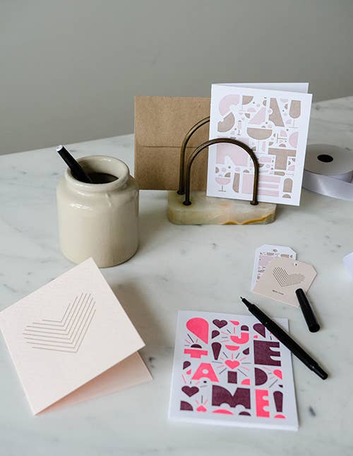 YOUI Paper Co. – wholesale Gift tag – Coeur  – Letterpress heart gift tag2