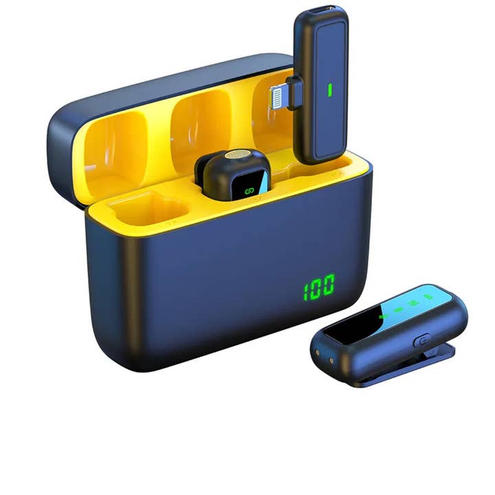 GulleeGadgets - Wholesale Lapel Pin/Button - SX6 Digital Wireless Lapel Mic Set For Type-C & IPhones