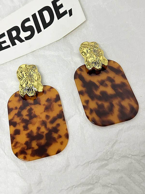 LEOPARD Geometrische Leoparden Plissee Patchwork Ohrringe Ohrringe Accessoires für den Großhandel auf Faire7