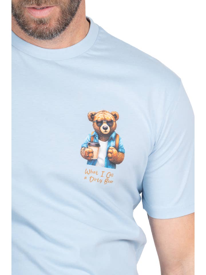 Yellow Skin - Wholesale Screen Printed T-Shirt - Men's - TEE 008 SKY BLUE BEAR2