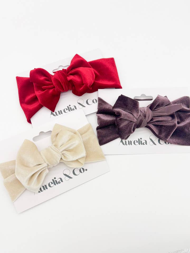 Faixa Larga de Veludo para Bebé Dia dos Namorados por atacado de Aurelia & Co. Baby