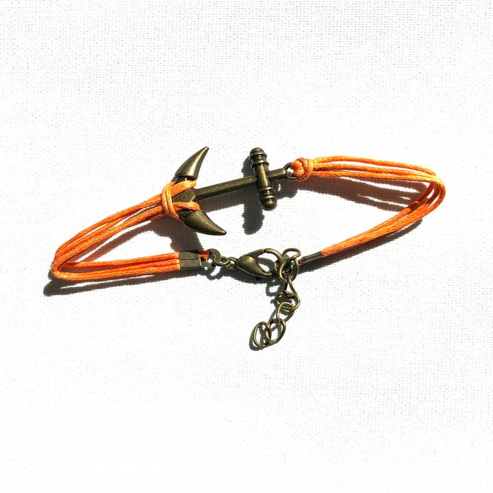 orange anchor bracelet for wholesale by LINDA HERING