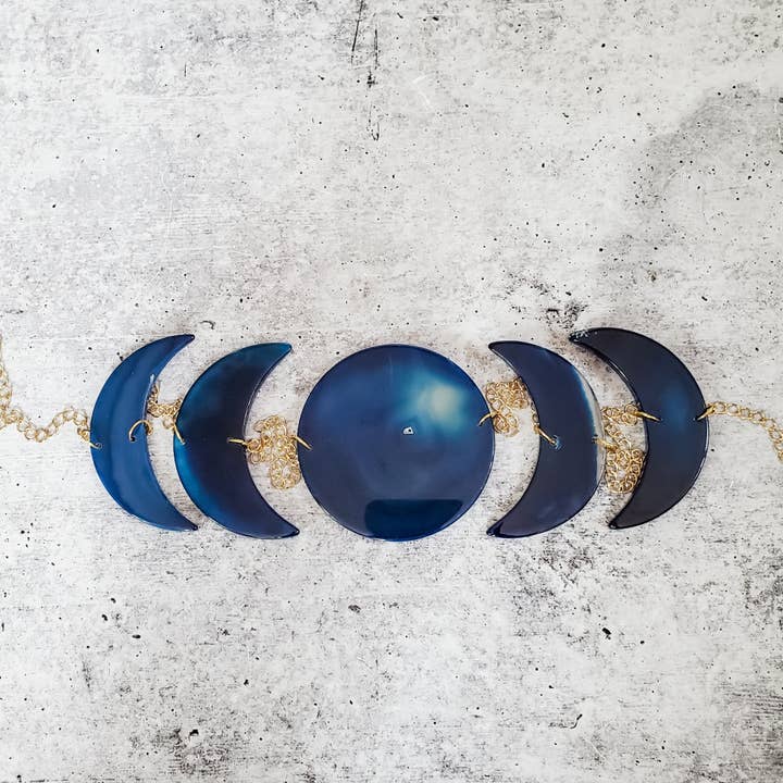 Moon Phases Agate Wall Hanging Decor for wholesale by Salt and Sparkle