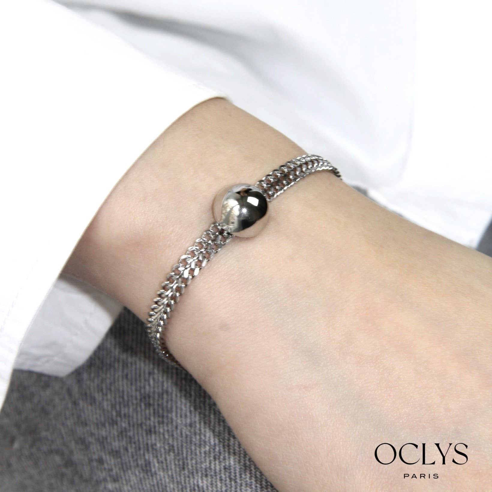 Oclys - Wholesale Charm/Dangle Bracelet - Stainless steel half ball Filly bracelet2