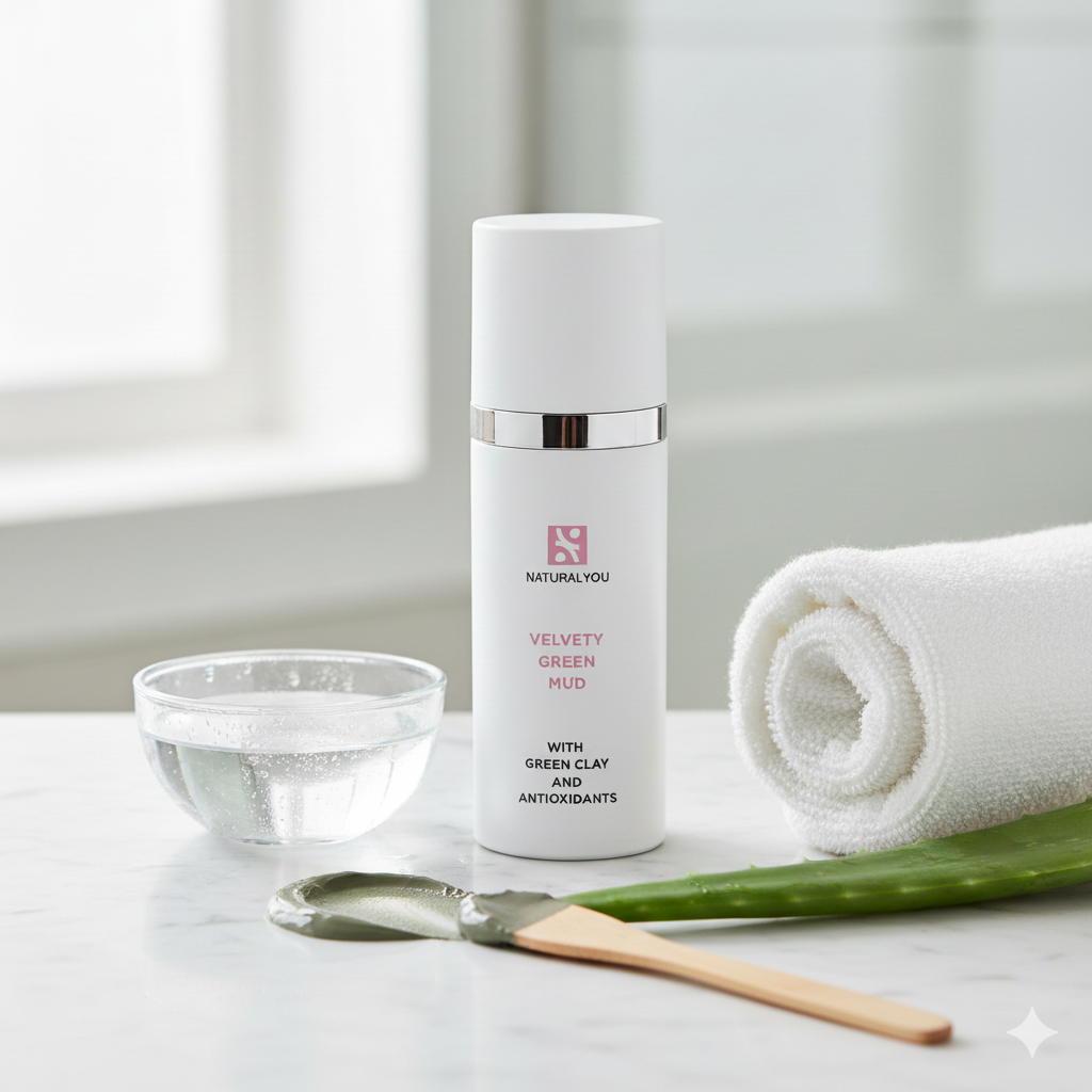 Natural You - Wholesale Skincare Face Mask - Green Detoxifying Mud Mask Made in Italy1