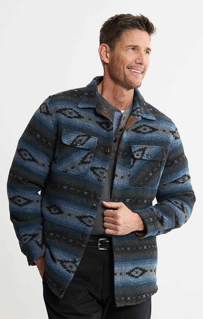 JACHS NY - Wholesale Button Down Shirt - Men's - Unlined Wool Blend Overshirt0