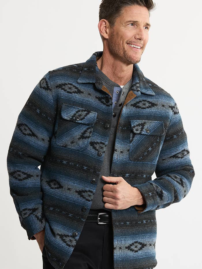 JACHS NY - Wholesale Button Down Shirt - Men's - Unlined Wool Blend Overshirt