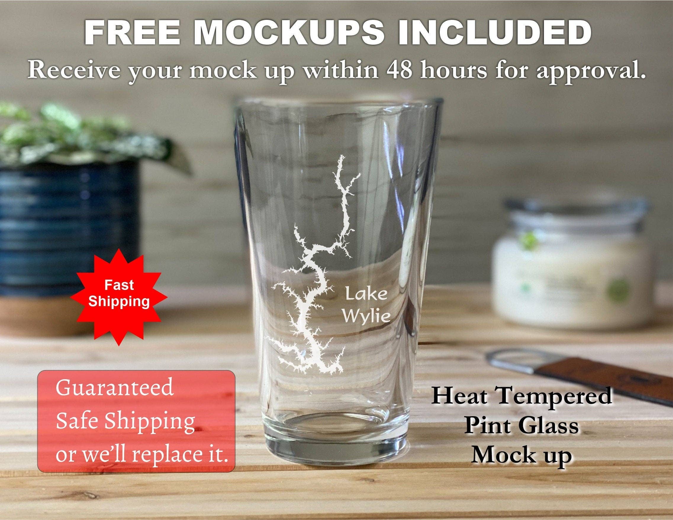 Adirondack Etching LLC - Wholesale Beer Glass/Mug - Make my Lake Pint Glass - Lake Map Etching - Dishwasher Safe1