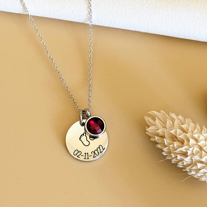 Bliche - Wholesale Pendant/Charm Necklace - Engravable birthstone necklace2