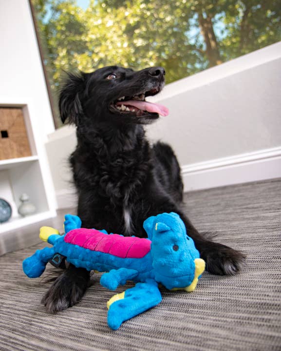 Pet Palette Distribution - Wholesale Pet Plush Toy - Dog - goDog Dragons Skinny Squeaky Plush Dog Toy Large