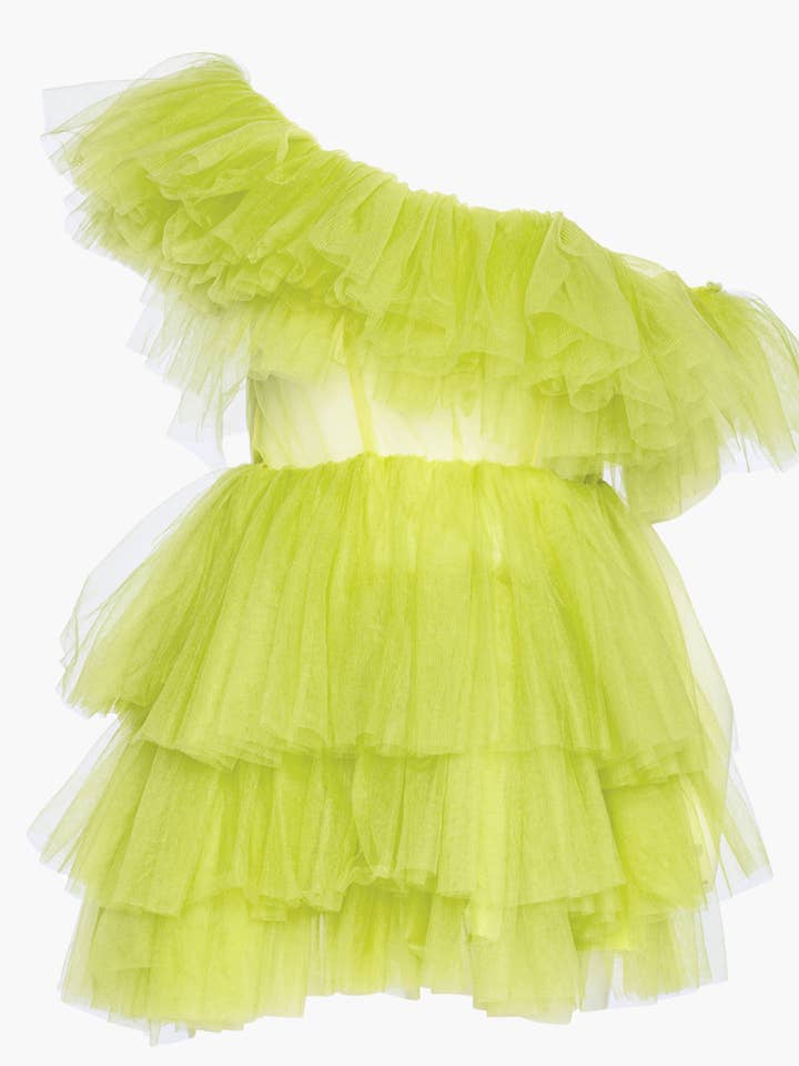 Elara schulterfreies Kleid aus gerafftem Tüll für den Großhandel von NARCES