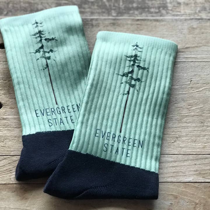 Chaussettes Evergreen State Washington Crew pour la vente par Simply Me • Gentlemen Est. 2017 LLC