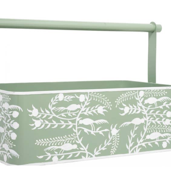 Carrito de jardín Chinoiserie de color verde suave para venta al por mayor de The Enchanted Home
