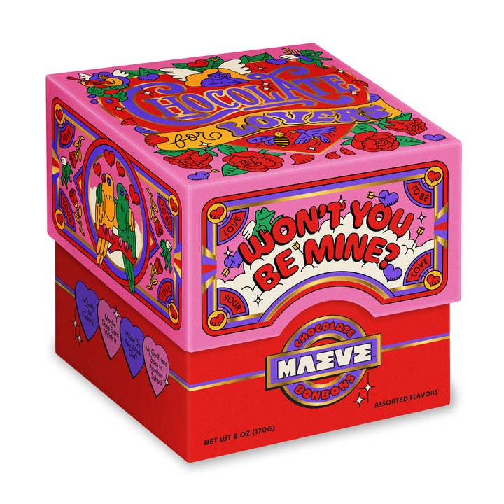 NEW! Valentine's - Chocolate For Lovers Bonbon Box - 6oz for wholesale by Seattle Chocolate Presents Maeve
