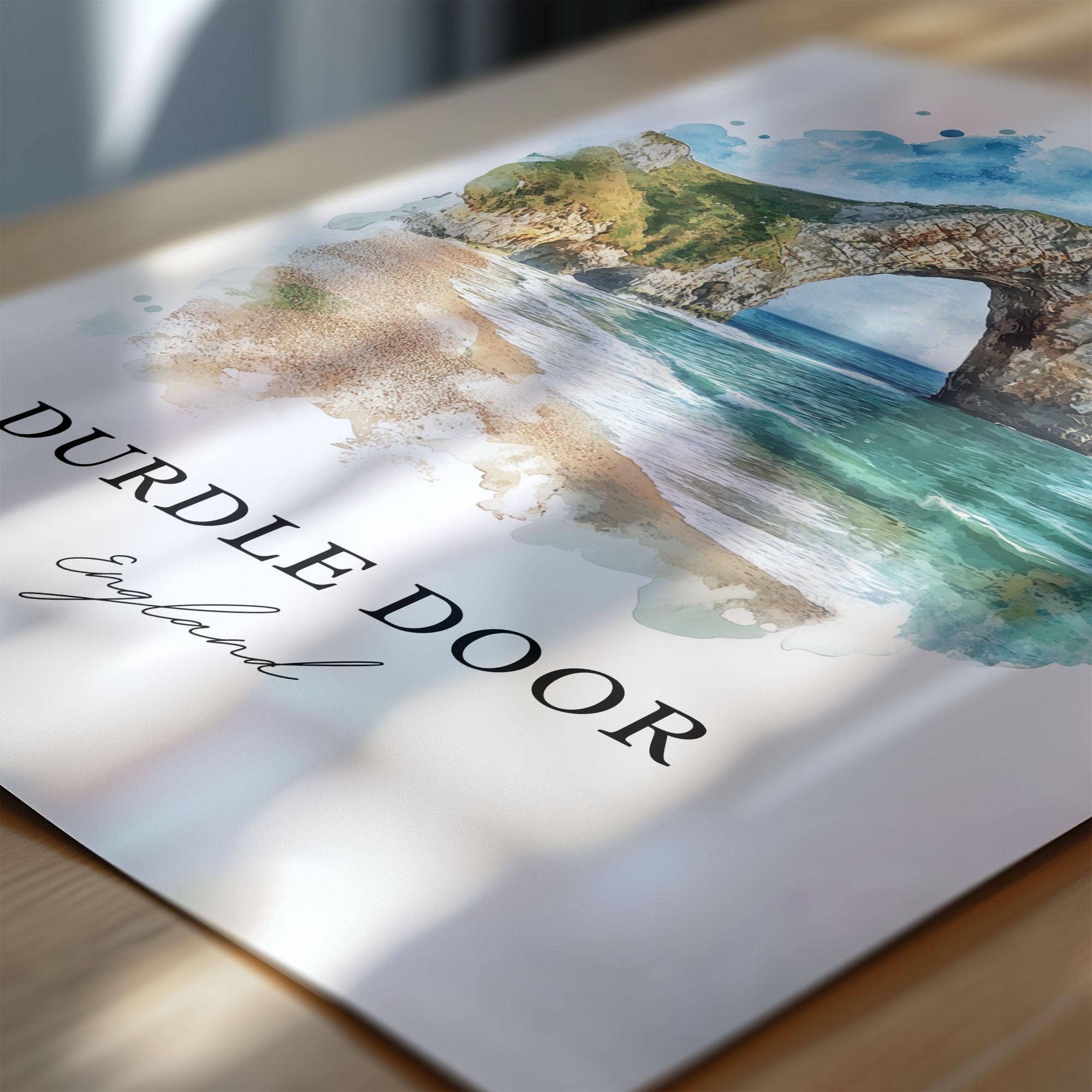 Premium Travel Art - Wholesale Art Print - Durdle Door Wall Art, Lulworth Print, Dorset England Watercolor Art, Durdle Door Gift, Travel Print, Travel Poster, Housewarming Gift3