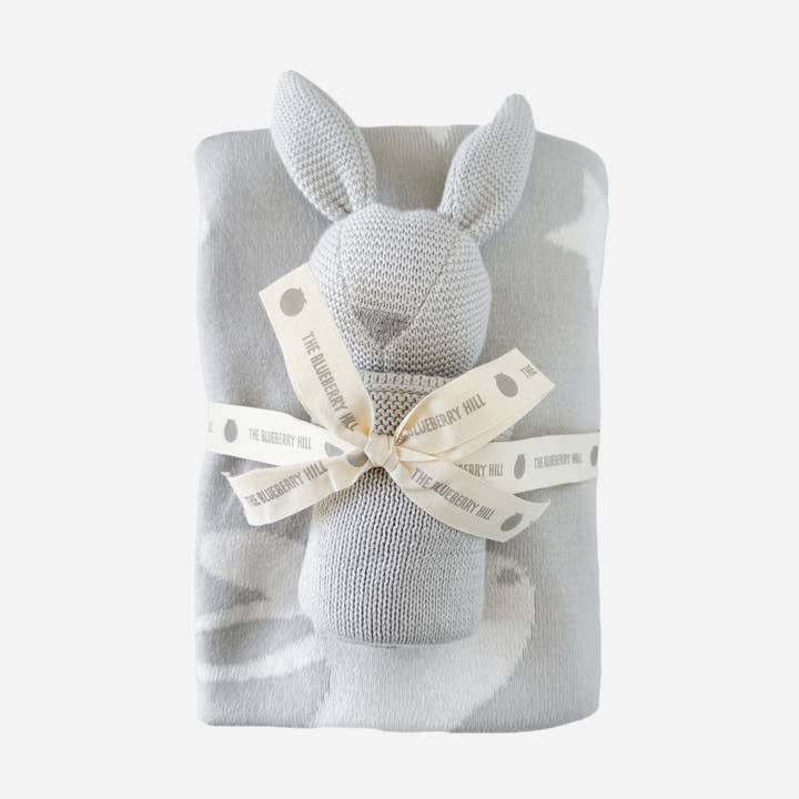The Blueberry Hill - Wholesale Bedding Blanket - Kids & Baby - Set Star Moon Bunny Blanket Lovey Gift Baby Shower Organic3