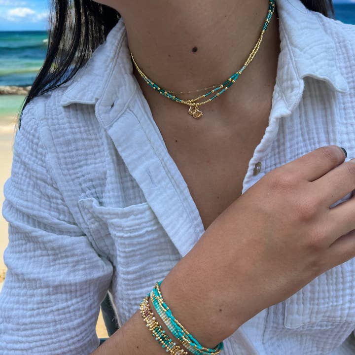 Miyuki Beaded Necklace- Handwoven Necklace-See Bead Chocker for wholesale by Kana’s By Juliana Duque