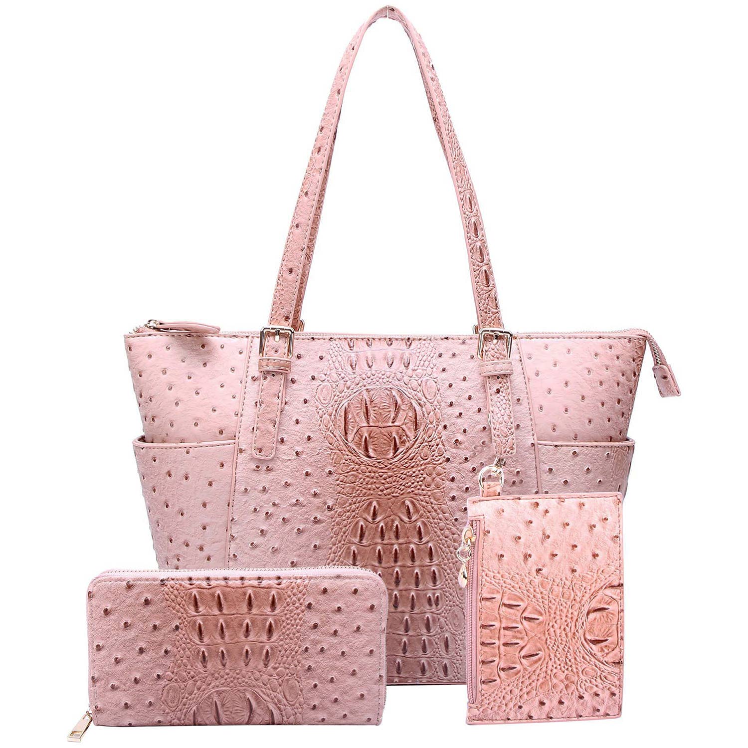 M&M HANDBAGS, LLC. - Wholesale Tote Bag - Women's - OS1009W Ostrich Croc 2-in-1 Shop
6