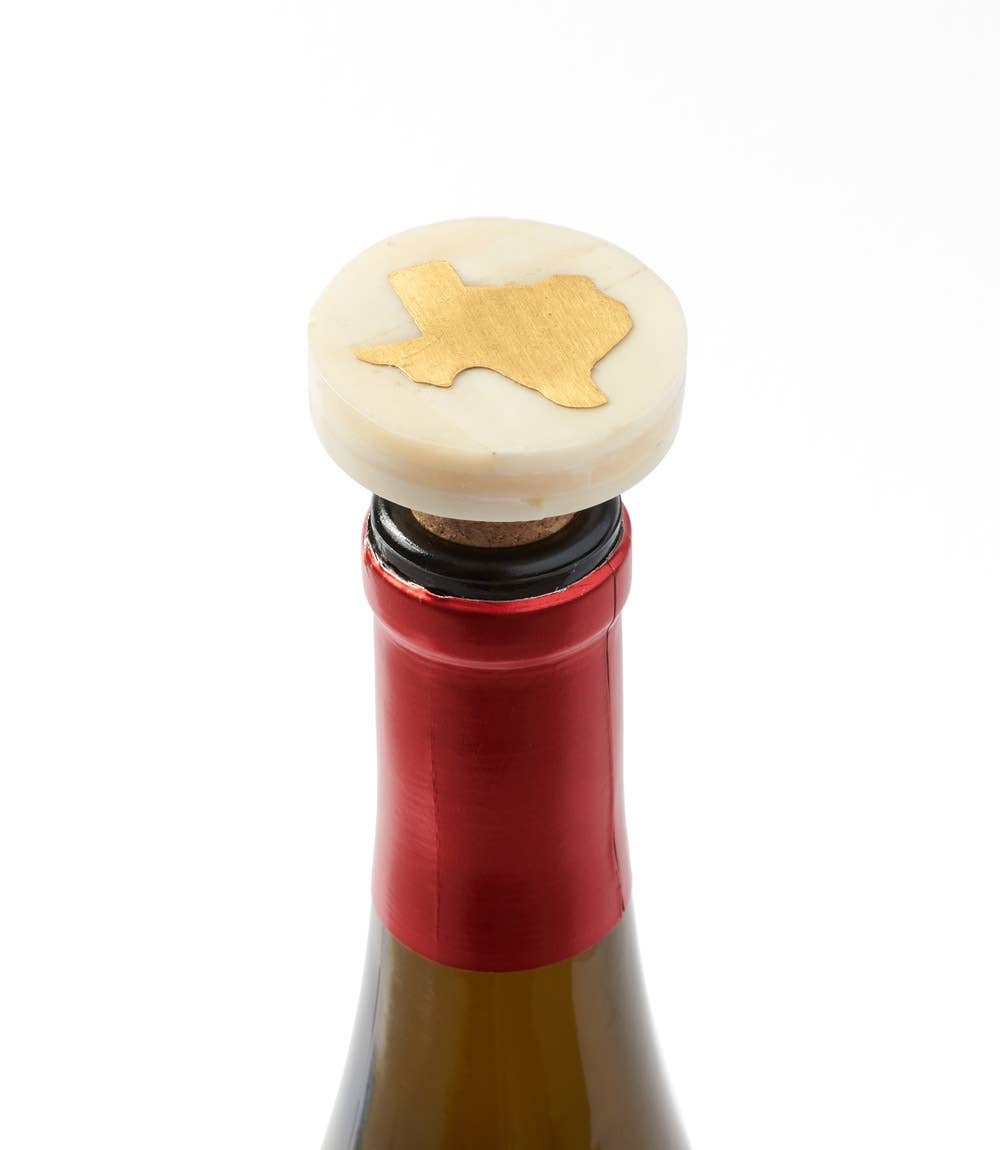 Matr Boomie Fair Trade - Wholesale Wine Stopper - Texas Wine Cork Bottle Stopper - Bone, Brass State1