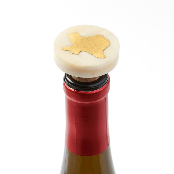 Matr Boomie Fair Trade - Wholesale Wine Stopper - Texas Wine Cork Bottle Stopper - Bone, Brass State1