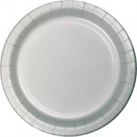 Mis Globos - Wholesale Disposable Plate - Pack of 8 silver plates 23 cm