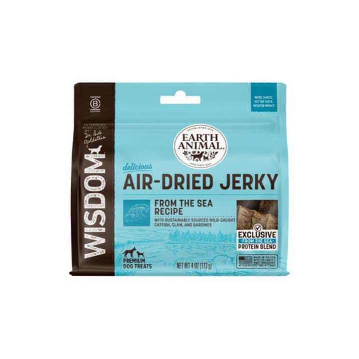 Petdropshipper - Wholesale Pet Treats - Dog - Earth Animal Dog Wisdom Air-Dried Jerky From The Sea 4 oz.