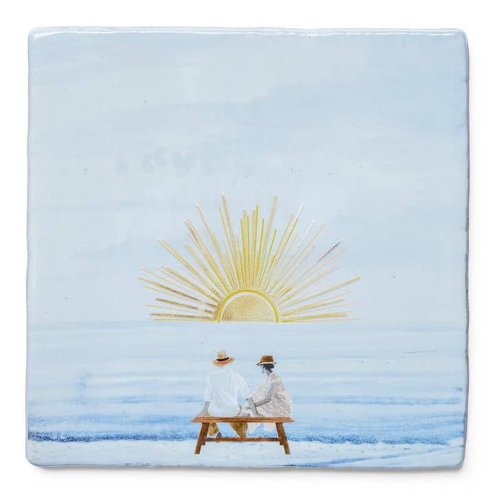 Regarder le coucher de soleil ensemble | StoryTiles art on tile pour la vente par StoryTiles