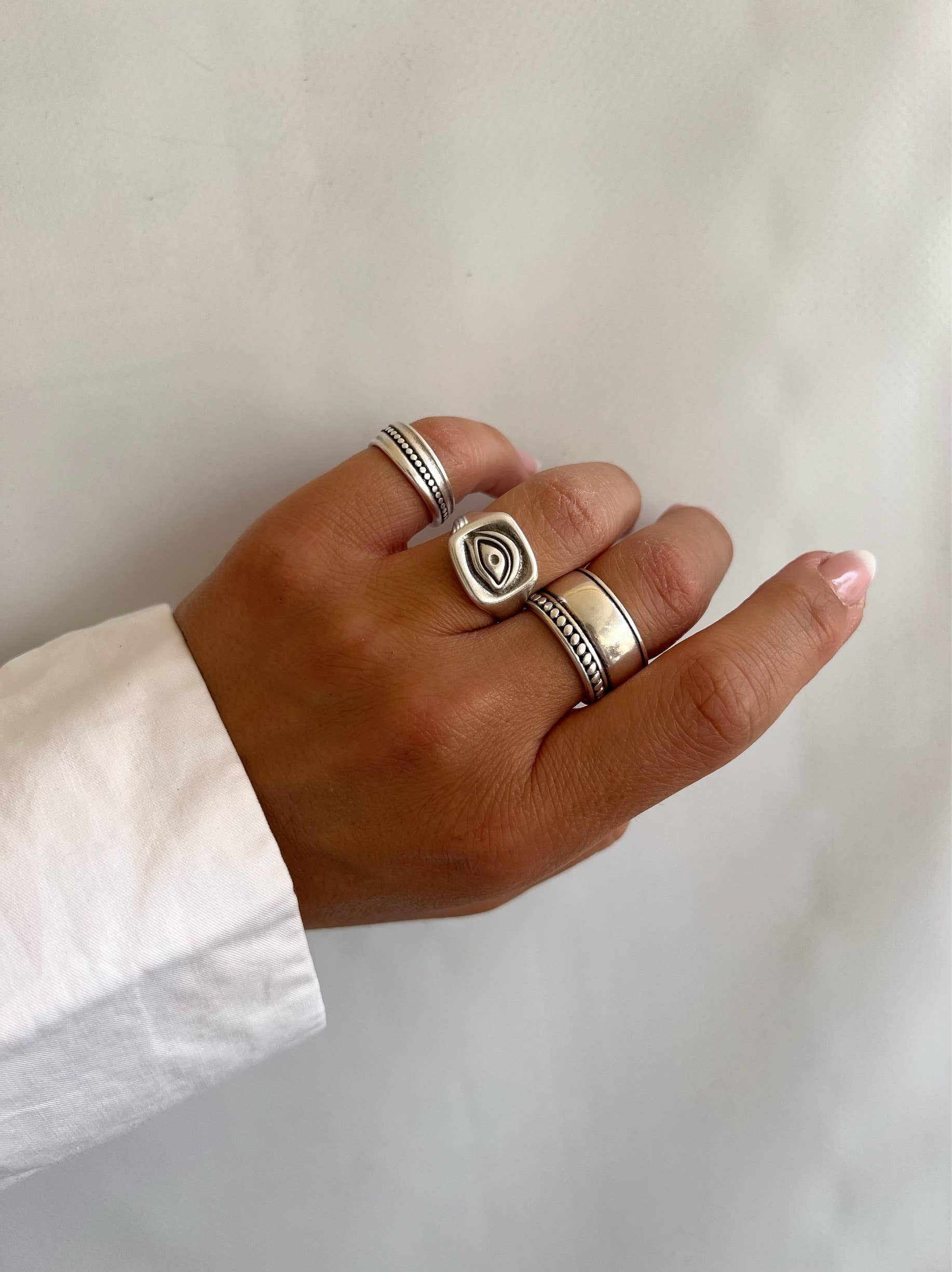 Christina Christi - Wholesale Band/Stacked Ring - Silver Stackable Rings, Silver Band Rings, Wide Rings, Daint3
