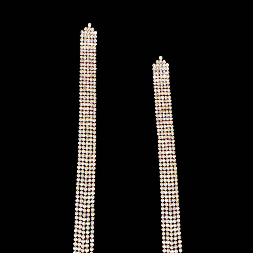 Sensibling Corp. - Wholesale Tassel Earrings - Oversized Rhinestone Fringe Evening Earrings4