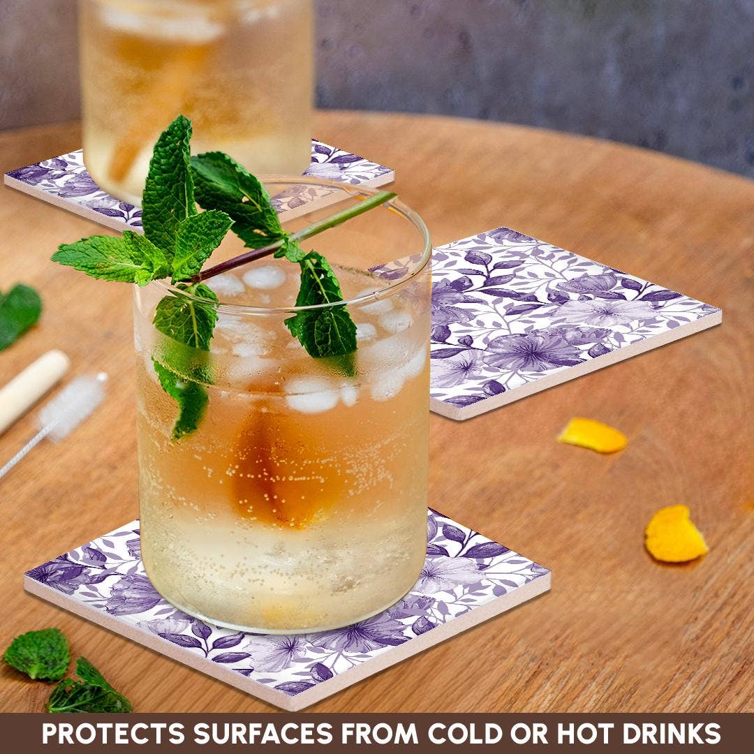 3dRose - Wholesale Coasters - 3dRose, Pretty Purple Petunia Flower Pattern, Coaster2