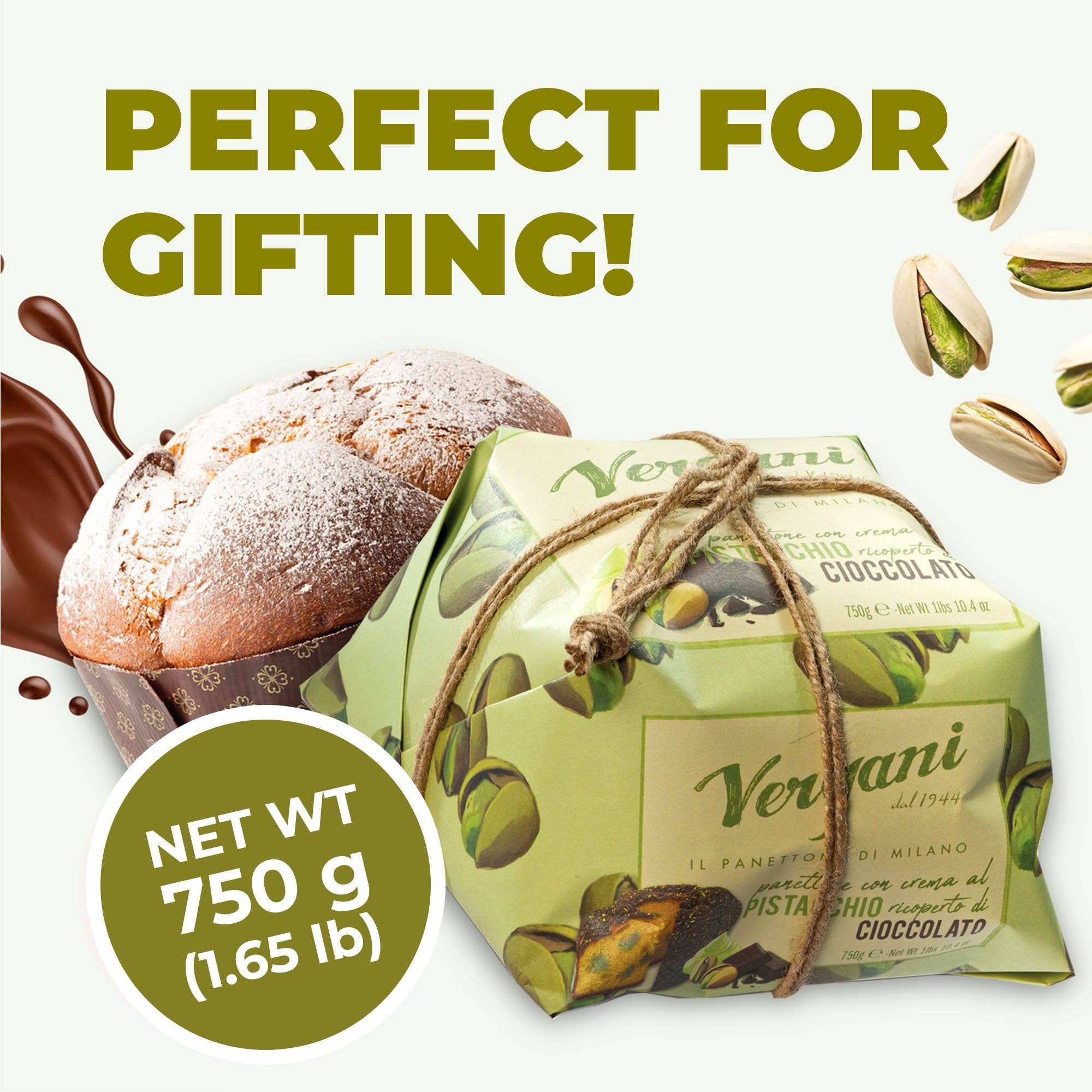 Food To Live – Bolo por atacado – Panettone de Pistácio e Chocolate Vergani - 750g (1,65 lb)6