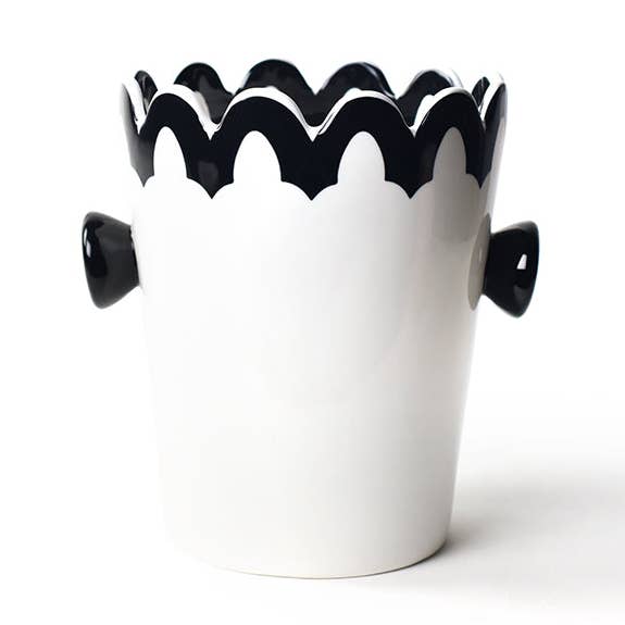 Black Arabesque Scallop Ice Bucket for wholesale by Coton Colors