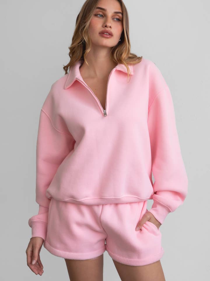 TICTOC - Vente Sweat-shirt – femme - Pull classique à demi-fermeture éclair en polaire nuage HAILEE4