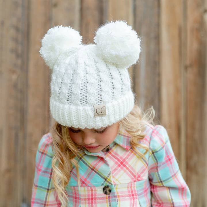 Truly Contagious - Wholesale Beanie - Kids - CC Kids Double Pom Beanie KIDS-24 HAT-60