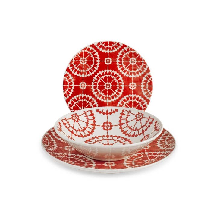 Salvador stel i stentøj, 18 dele: middagstallerkener, suppefade og desserttallerkener for engroshandel hos H&H