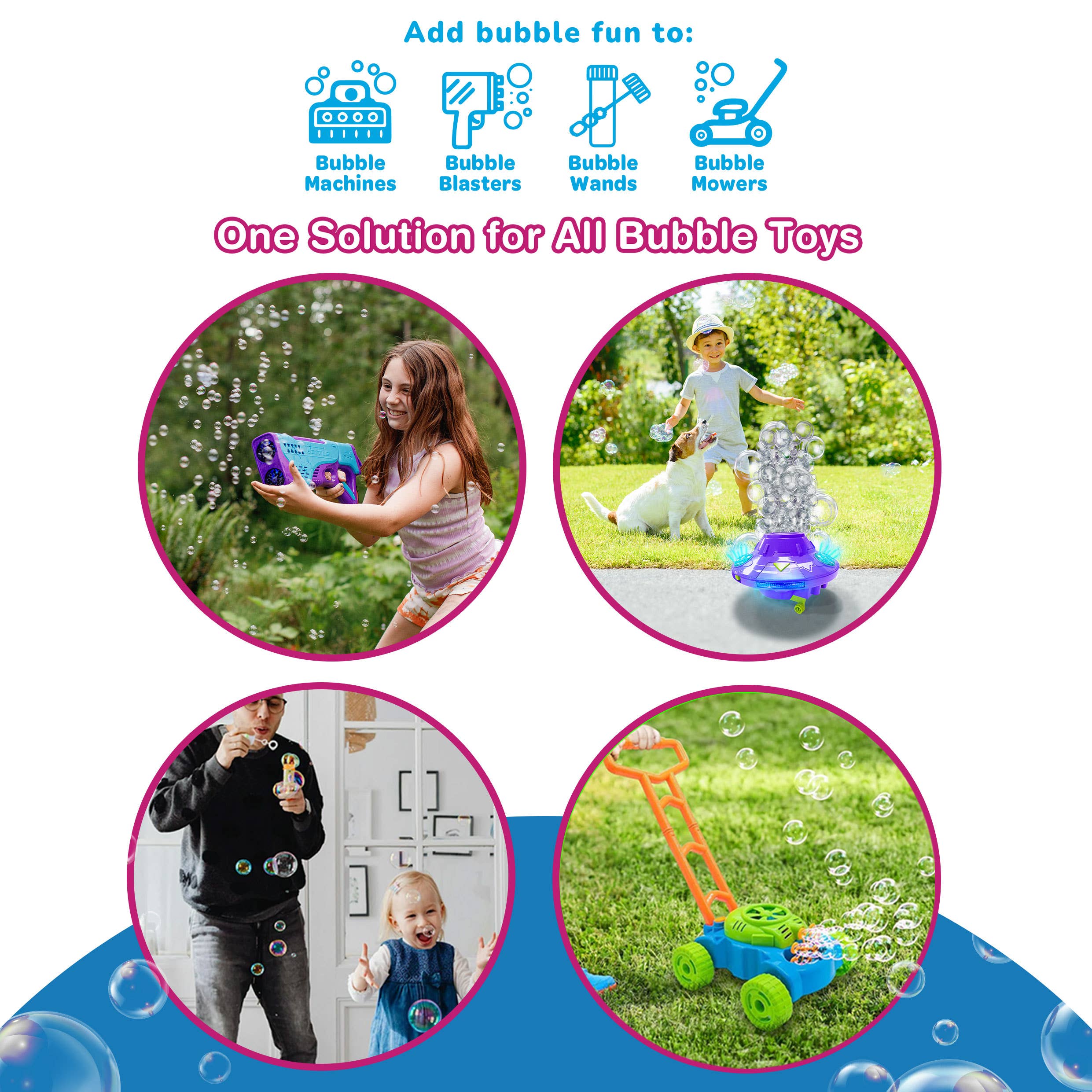 South Beach Bubbles - Wholesale Bubble Wand - Kids - Bubble Solution Refill with Dispenser (Makes 64oz/ 1 Gallon)6