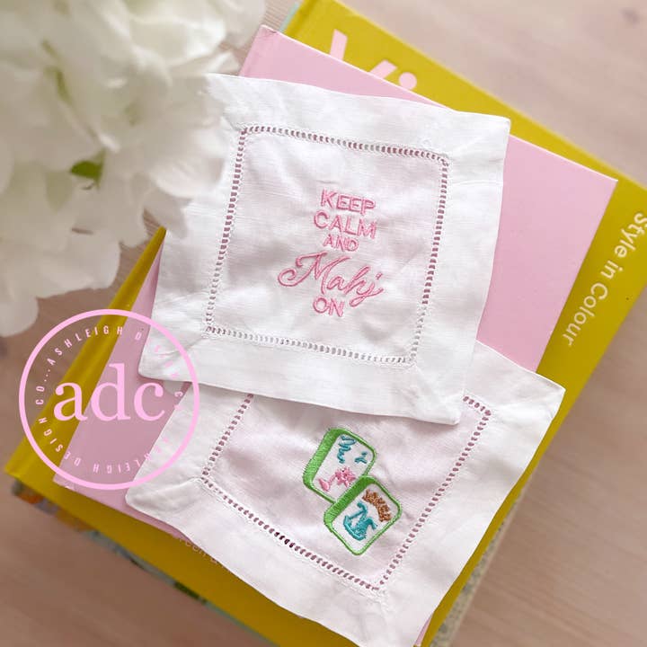 MANTENHA A CALMA E MAHJ NOS Guardanapos de Cocktail por atacado de AshleighDesignCo