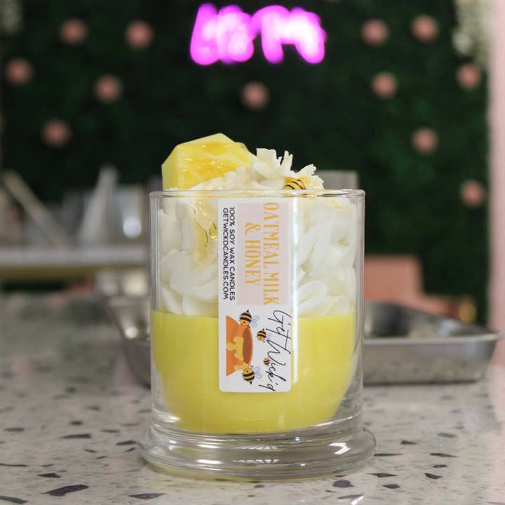Vela de leche de avena y miel para venta al por mayor de Get Wick'd Candle Co.