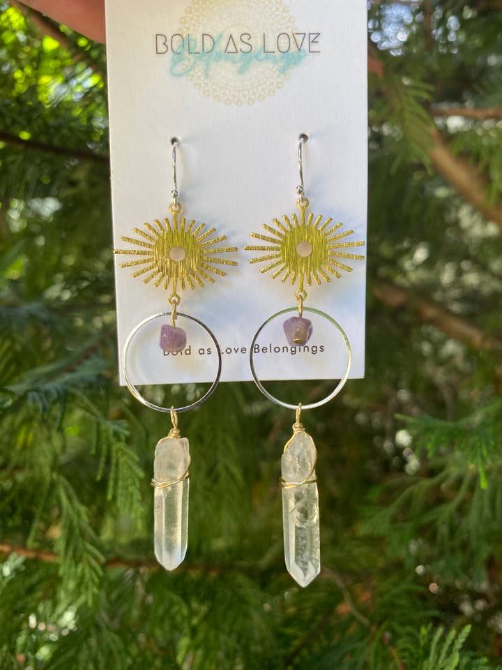 Bohemian Crystal Earrings for Hippie Shop Gift Boho Chic Her for wholesale by Bold as Love Belongings