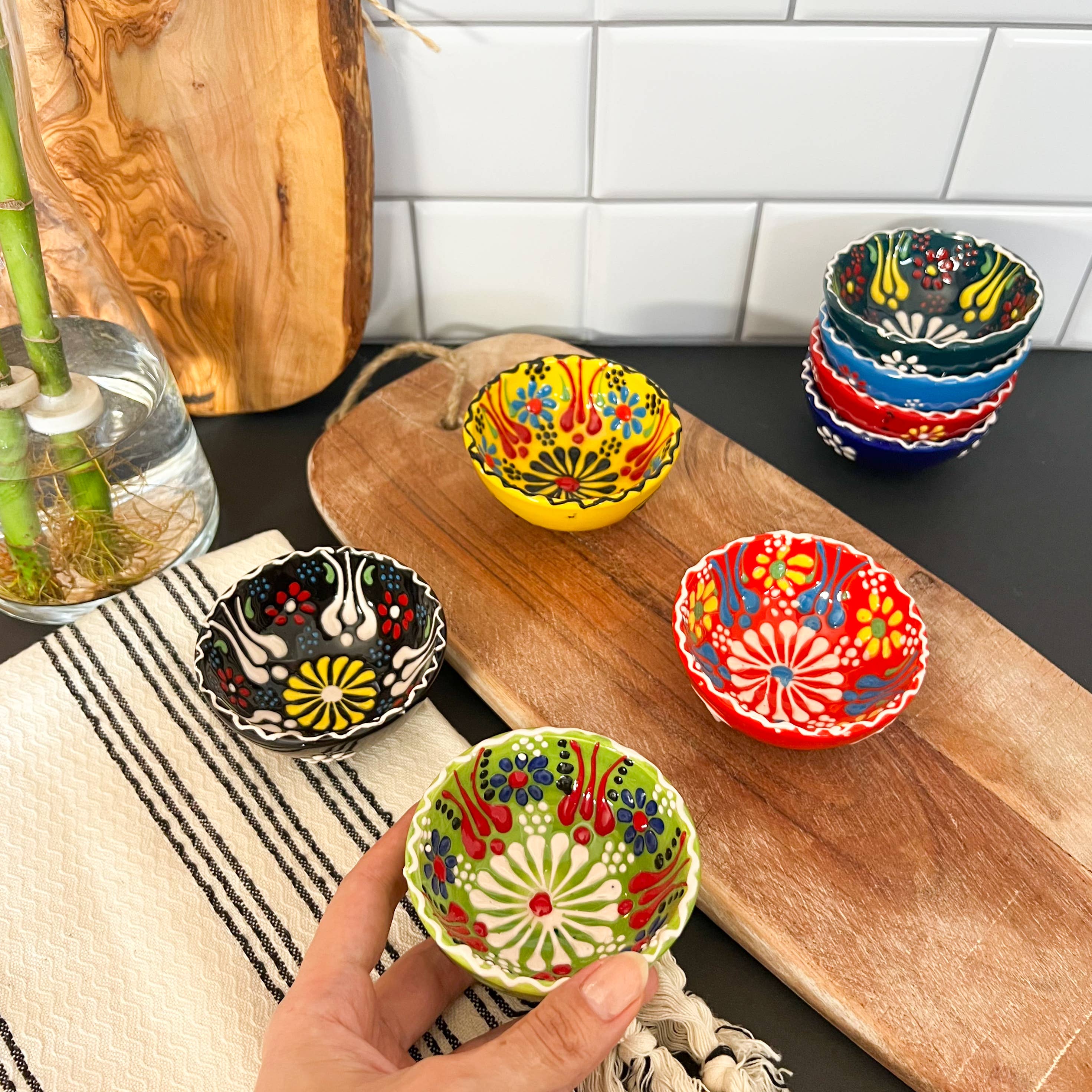 Umays Boho - Wholesale Bowl - Handpainted Ceramic Bowls, Small Tapas Bowls, Trinket Dishes14